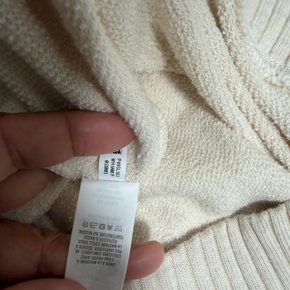 Aerie Womens XS Pullover Hoodie Sweatshirt Casual Lounge V-Neck Cream NWT - Picture 5 of 10